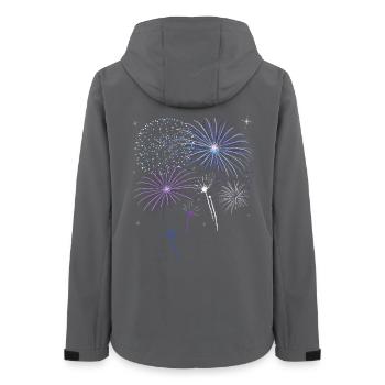 Feuerwerk Pyro Böller Countdown Silvester Party - Frauen Recycelte Softshelljacke von Stanley/Stella - Anthrazit - Hinten - AI Model Female 172 light (172cm)