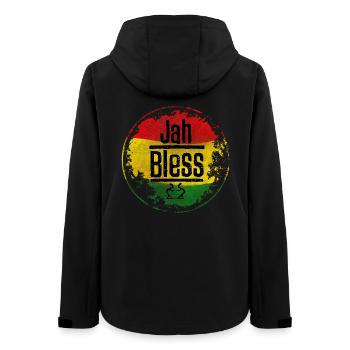 Jah Bless Symbole rouge-jaune-vert - Veste softshell femme recyclée Stanley/Stella - noir - Dos - AI Model Female 172 light (172cm)
