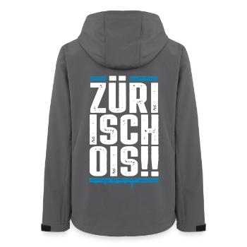 Züri isch ois - Zurich - Züri Regiert - Women’s Recycled Softshell Jacket by Stanley/Stella - anthracite - Back - AI Model Female 172 light (172cm)