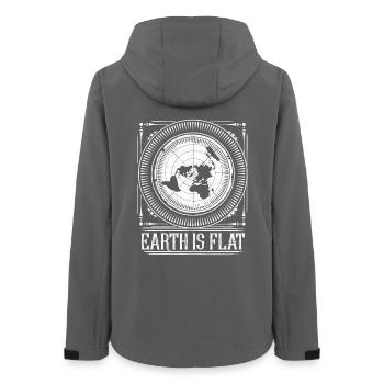 Flat Earth Vintage - Earth is flat - Women’s Recycled Softshell Jacket by Stanley/Stella - anthracite - Back - AI Model Female 172 light (172cm)