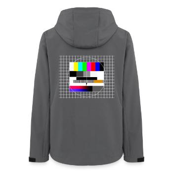 Télévision Photo d’essai 90 Fête des années 80 Retro 90s - Veste softshell femme recyclée Stanley/Stella - charbon - Dos - AI Model Female 172 light (172cm)