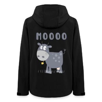 Caricature de vache Mooo - Veste softshell femme recyclée Stanley/Stella - noir - Dos - AI Model Female 172 light (172cm)