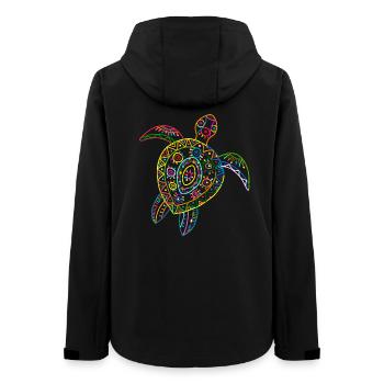 Schildkröte Vintage Hawaiian Tribal Sea Turtle - Frauen Recycelte Softshelljacke von Stanley/Stella - Schwarz - Hinten - AI Model Female 172 light (172cm)