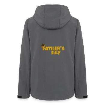 Vaterstagsdesign mit Krone und Schriftzug - Frauen Recycelte Softshelljacke von Stanley/Stella - Anthrazit - Hinten - AI Model Female 172 light (172cm)