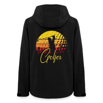 Golf Golfer Vintage - Frauen Recycelte Softshelljacke von Stanley/Stella - Schwarz - Hinten - AI Model Female 172 light (172cm)