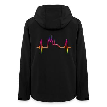 Köln Herzschlag Skyline Kölner Dom LGBT Regenbogen - Frauen Recycelte Softshelljacke von Stanley/Stella - Schwarz - Hinten - AI Model Female 172 light (172cm)