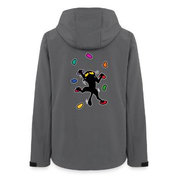 Boulder Katze Kätzchen Klettern Bergsteigen Lustig - Frauen Recycelte Softshelljacke von Stanley/Stella - Anthrazit - Hinten - AI Model Female 172 light (172cm)