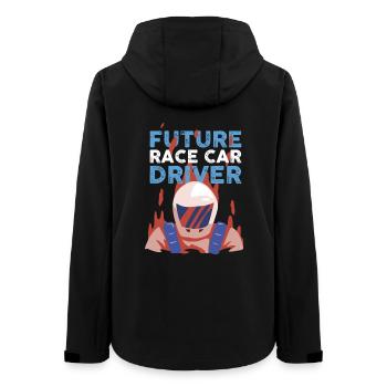 Rennwagen - Future Race Car Driver - Frauen Recycelte Softshelljacke von Stanley/Stella - Schwarz - Hinten - AI Model Female 172 light (172cm)