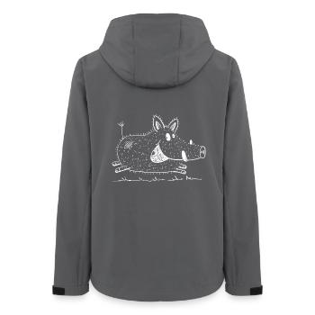 Flottes Wildschwein I Wildsau I Schwein - Frauen Recycelte Softshelljacke von Stanley/Stella - Anthrazit - Hinten - AI Model Female 172 light (172cm)