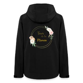 team of the bride gold and flowers - Women’s Recycled Softshell Jacket by Stanley/Stella - black - Back - AI Model Female 172 light (172cm)