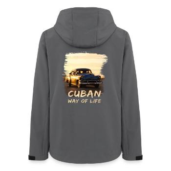Kuba, Cuba, Cuban way of life, Oldtimer, Urlaub - Frauen Recycelte Softshelljacke von Stanley/Stella - Anthrazit - Hinten - AI Model Female 172 light (172cm)