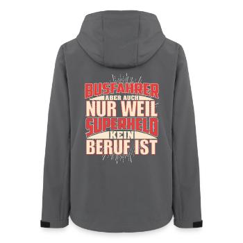 Busfahrer Superheld - Frauen Recycelte Softshelljacke von Stanley/Stella - Anthrazit - Hinten - AI Model Female 172 light (172cm)