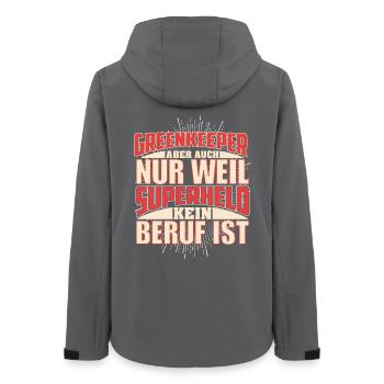 Greenkeeper Superheld - Frauen Recycelte Softshelljacke von Stanley/Stella - Anthrazit - Hinten - AI Model Female 172 light (172cm)