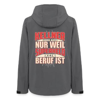 Kellner Superheld - Frauen Recycelte Softshelljacke von Stanley/Stella - Anthrazit - Hinten - AI Model Female 172 light (172cm)