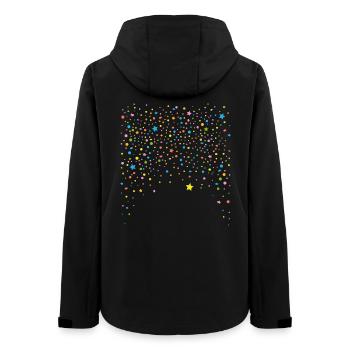 Réveillon du Nouvel An. Confettis avec des étoiles - Veste softshell femme recyclée Stanley/Stella - noir - Dos - AI Model Female 172 light (172cm)