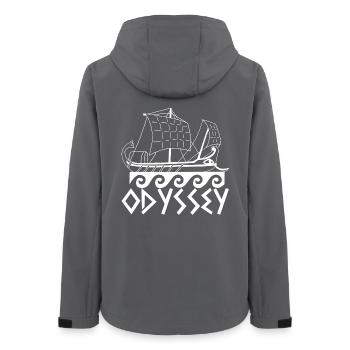 Boot und Odyssee (weiß) - Frauen Recycelte Softshelljacke von Stanley/Stella - Anthrazit - Hinten - AI Model Female 172 light (172cm)