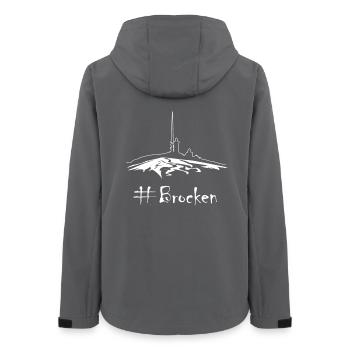 Brocken - der Berg im Harz - Frauen Recycelte Softshelljacke von Stanley/Stella - Anthrazit - Hinten - AI Model Female 172 light (172cm)