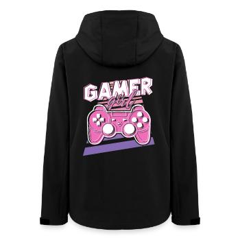 Manette rétro Gamer Girl rose - Veste softshell femme recyclée Stanley/Stella - noir - Dos - AI Model Female 172 light (172cm)