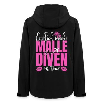 Mallorca Spruch Endlich Wieder Malle Diven On Tour - Frauen Recycelte Softshelljacke von Stanley/Stella - Schwarz - Hinten - AI Model Female 172 light (172cm)