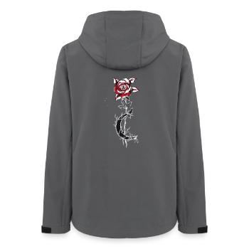 Moon Rose Moon Rose occult occult vintage flower - Women’s Recycled Softshell Jacket by Stanley/Stella - anthracite - Back - AI Model Female 172 light (172cm)