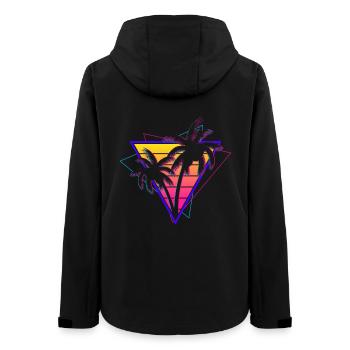 Synthwave Vaporwave Sunset Retro 80s 90s - Veste softshell femme recyclée Stanley/Stella - noir - Dos - AI Model Female 172 light (172cm)
