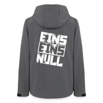 Polizei 110 Notruf - Frauen Recycelte Softshelljacke von Stanley/Stella - Anthrazit - Hinten - AI Model Female 172 light (172cm)