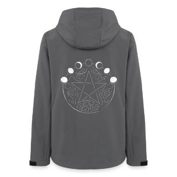 Pentagram moon phases Witchcraft Occult Wicca - Women’s Recycled Softshell Jacket by Stanley/Stella - anthracite - Back - AI Model Female 172 light (172cm)