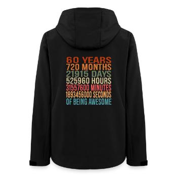 Perfektes Geschenk zum 60. Geburtstag, in Zeiteinheiten - Frauen Recycelte Softshelljacke von Stanley/Stella - Schwarz - Hinten - AI Model Female 172 light (172cm)