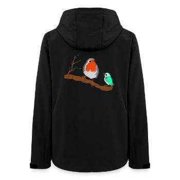 Pretty robin on a branch - Women’s Recycled Softshell Jacket by Stanley/Stella - black - Back - AI Model Female 172 light (172cm)