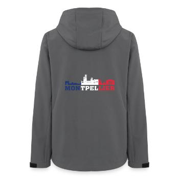 Montpellier City Skyline France Landmark Map - Women’s Recycled Softshell Jacket by Stanley/Stella - anthracite - Back - AI Model Female 172 light (172cm)