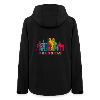 Bruxelles ville Skyline Belgique Landmark - Veste softshell femme recyclée Stanley/Stella - noir - Dos - AI Model Female 172 light (172cm)