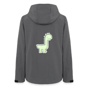 Pastellgrüner Dino Cartoon - Frauen Recycelte Softshelljacke von Stanley/Stella - Anthrazit - Hinten - AI Model Female 172 light (172cm)