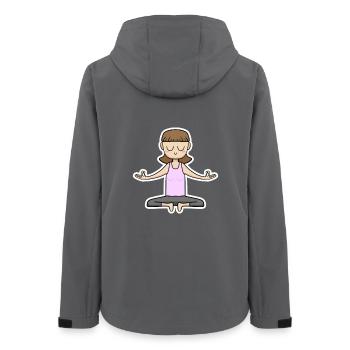 Meditation Cartoon - Frauen Recycelte Softshelljacke von Stanley/Stella - Anthrazit - Hinten - AI Model Female 172 light (172cm)