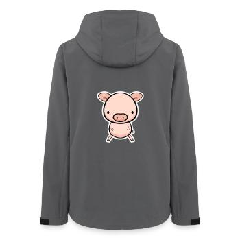 Schweinchen Cartoon - Frauen Recycelte Softshelljacke von Stanley/Stella - Anthrazit - Hinten - AI Model Female 172 light (172cm)