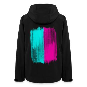 Pink And Turquoise Trend Colors Acrylic Paint - Women’s Recycled Softshell Jacket by Stanley/Stella - black - Back - AI Model Female 172 light (172cm)