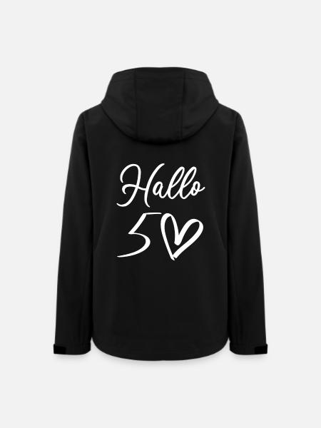 Varm velkomst med håndskrevet design - Stanley/Stella dame softshelljakke i genanvendt polyester - sort