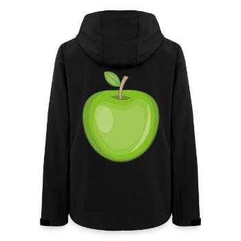 Funny sticker of an apple - Women’s Recycled Softshell Jacket by Stanley/Stella - black - Back - AI Model Female 172 light (172cm)