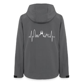 Barcelona Skyline Heartbeat Sagrada Familia Fan - Women’s Recycled Softshell Jacket by Stanley/Stella - anthracite - Back - AI Model Female 172 light (172cm)
