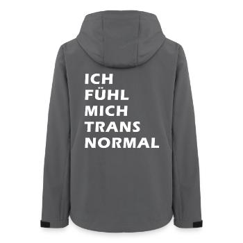 Ich fühl mich trans normal - Frauen Recycelte Softshelljacke von Stanley/Stella - Anthrazit - Hinten - AI Model Female 172 light (172cm)