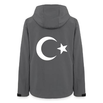 Fierté et tradition – Drapeau de la Turquie - Veste softshell femme recyclée Stanley/Stella - charbon - Dos - AI Model Female 172 light (172cm)