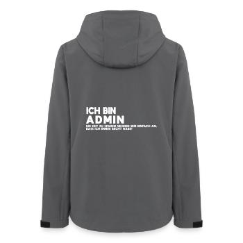 Ich bin Admin Tech Humor Shirt - Frauen Recycelte Softshelljacke von Stanley/Stella - Anthrazit - Hinten - AI Model Female 172 light (172cm)