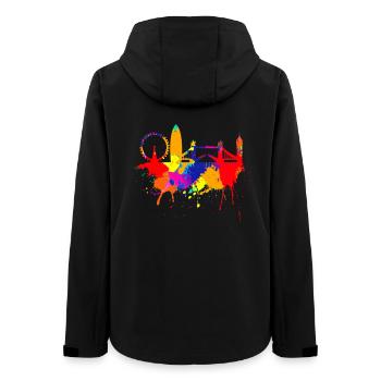 Londres Skyline Coloré couleurs Peinture Amour Angleterre - Veste softshell femme recyclée Stanley/Stella - noir - Dos - AI Model Female 172 light (172cm)