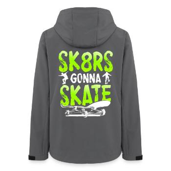 Patineurs qui vont patiner | Skateboard - Veste softshell femme recyclée Stanley/Stella - charbon - Dos - AI Model Female 172 light (172cm)