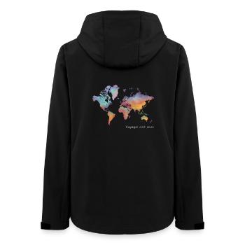 Reisen heißt, eine farbige Weltkarte zu leben - Frauen Recycelte Softshelljacke von Stanley/Stella - Schwarz - Hinten - AI Model Female 172 light (172cm)