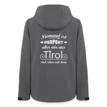 Tirol Österreich - Frauen Recycelte Softshelljacke von Stanley/Stella - Anthrazit - Hinten - AI Model Female 172 light (172cm)