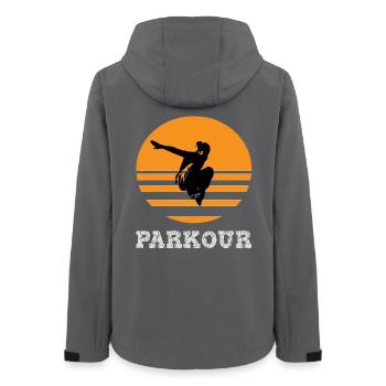 Parkour - Women’s Recycled Softshell Jacket by Stanley/Stella - anthracite - Back - AI Model Female 172 light (172cm)