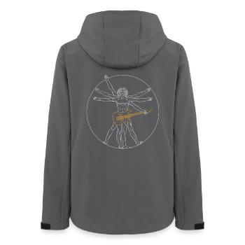 Guitar Da Vinci - Cadeau Guitar Rock - Veste softshell femme recyclée Stanley/Stella - charbon - Dos - AI Model Female 172 light (172cm)