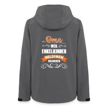 Oma Wächst Enkelkinder Heldinnen - Frauen Recycelte Softshelljacke von Stanley/Stella - Anthrazit - Hinten - AI Model Female 172 light (172cm)