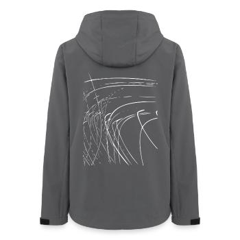 Abstract lines / white / line / pattern - Women’s Recycled Softshell Jacket by Stanley/Stella - anthracite - Back - AI Model Female 172 light (172cm)