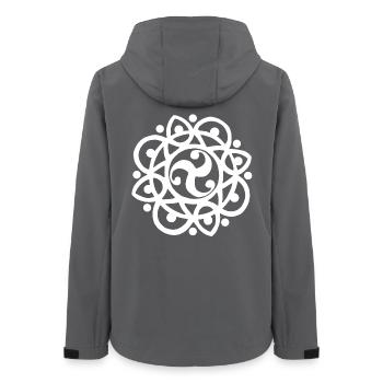 Fleur et soleil celtes (blanc) - Veste softshell femme recyclée Stanley/Stella - charbon - Dos - AI Model Female 172 light (172cm)